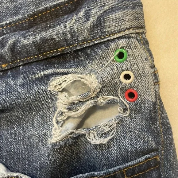 Phillip Plein Denim Jean Shorts Men's Size 34 Designer Distressed Pants Rare - Picture 6 of 16